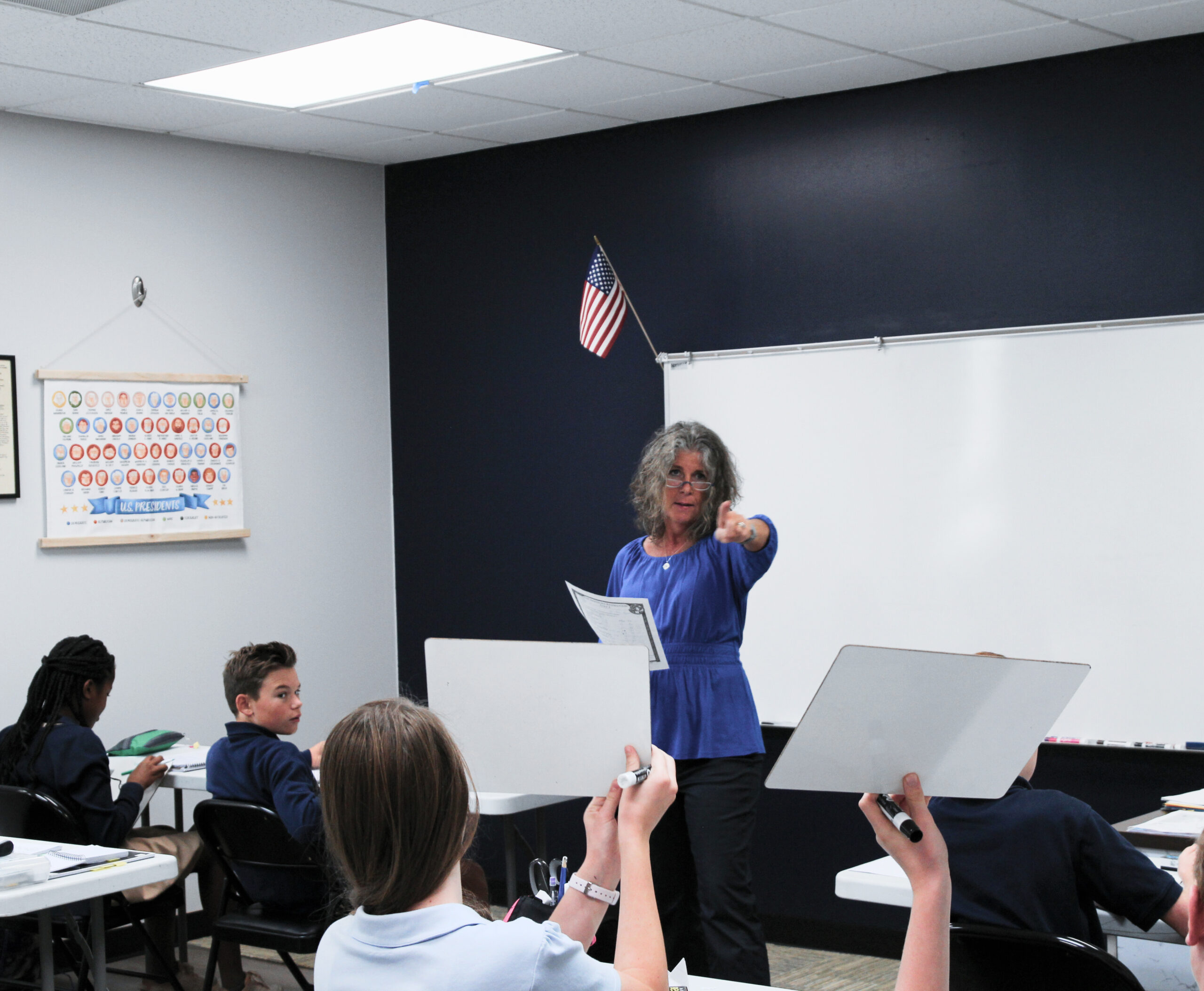 Students engaged in Christian, classical education at Coram Deo Classical School.